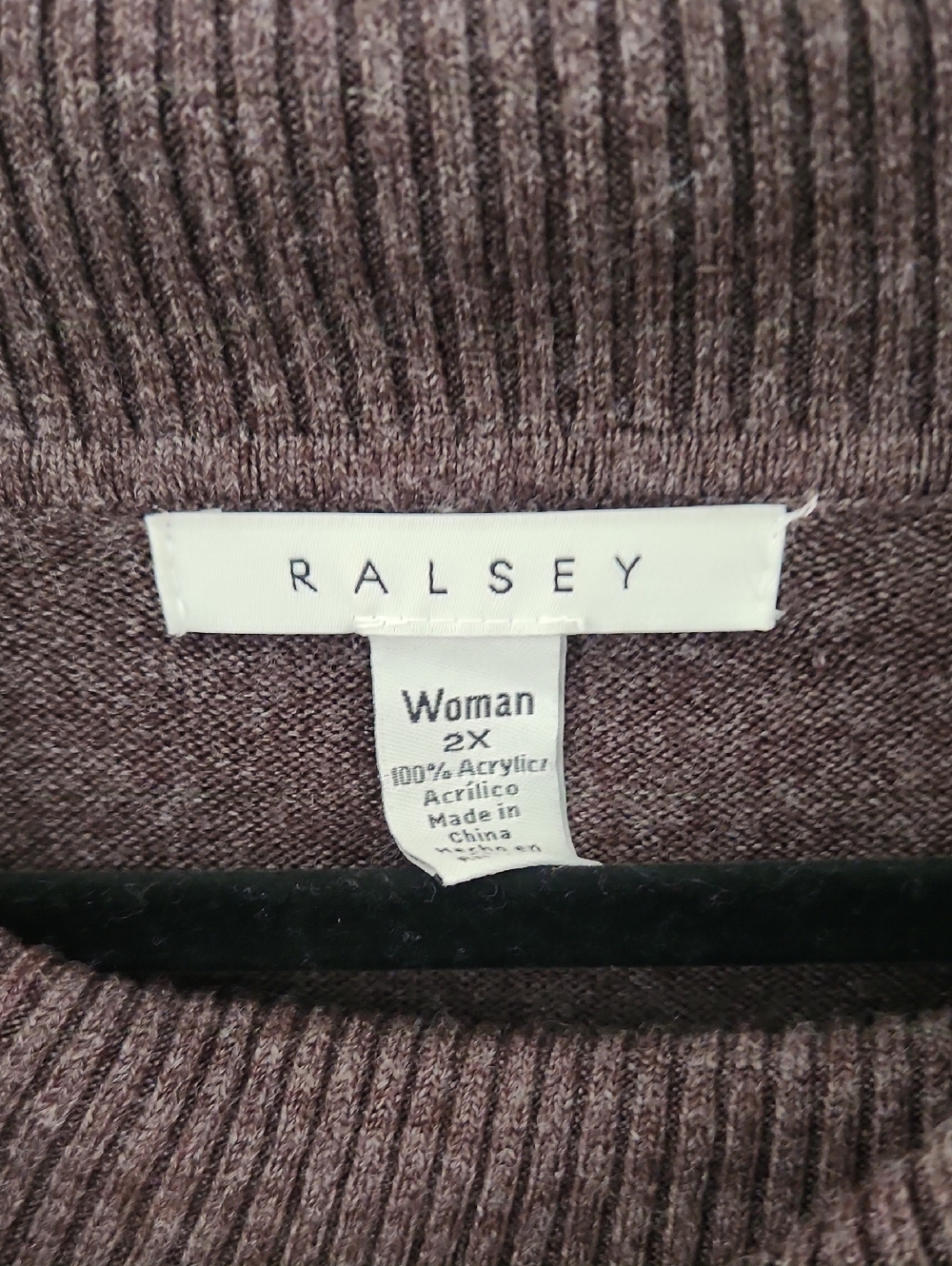 Ralsey Plus Size 1X Brown Heathered Cowl Neck Cozy Knit Sweater - Picture 2 of 5